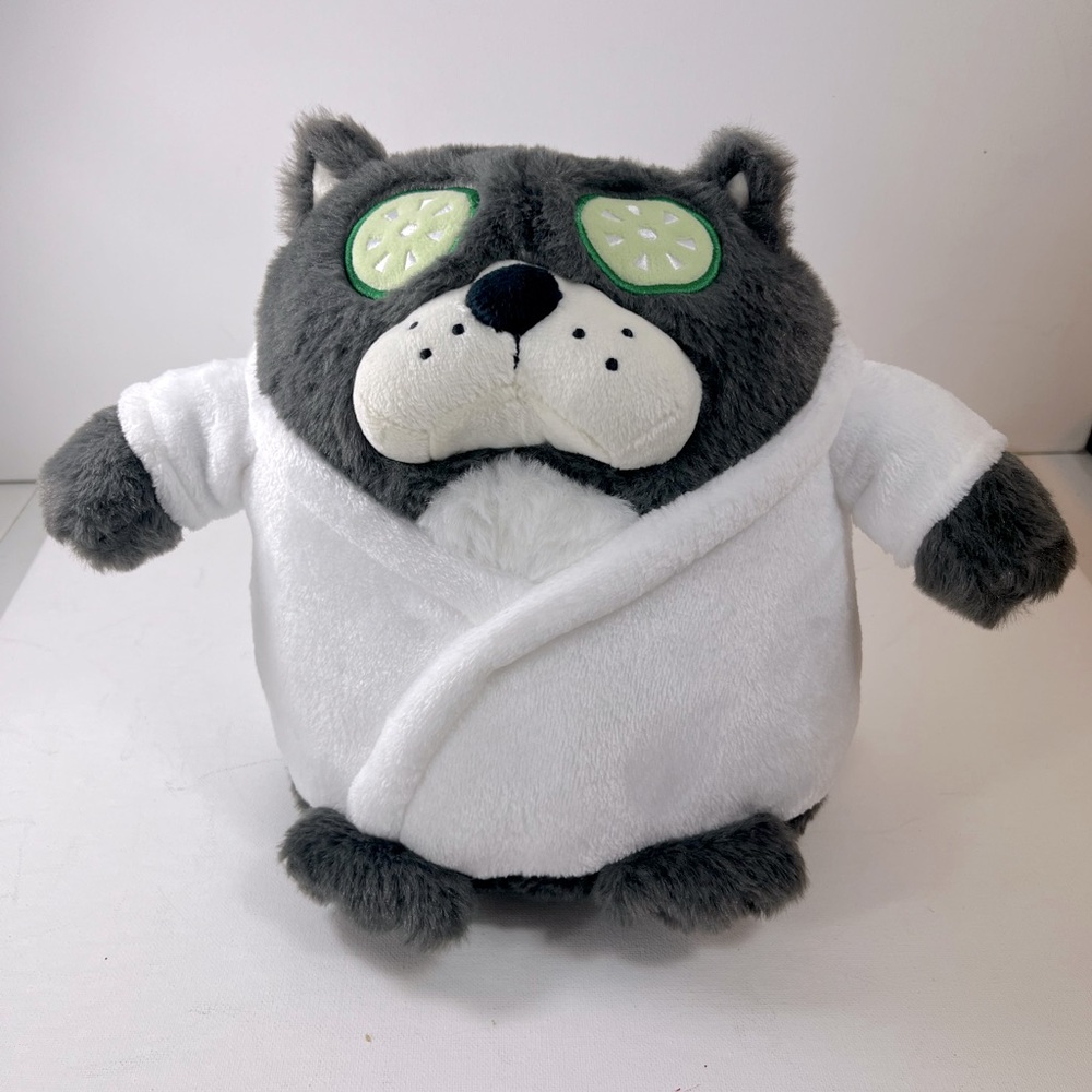 Spa Day Frenchie Doll Pink Sky Weighted Snug Bud Plush Stuffed Toy Gray 9” x 12”